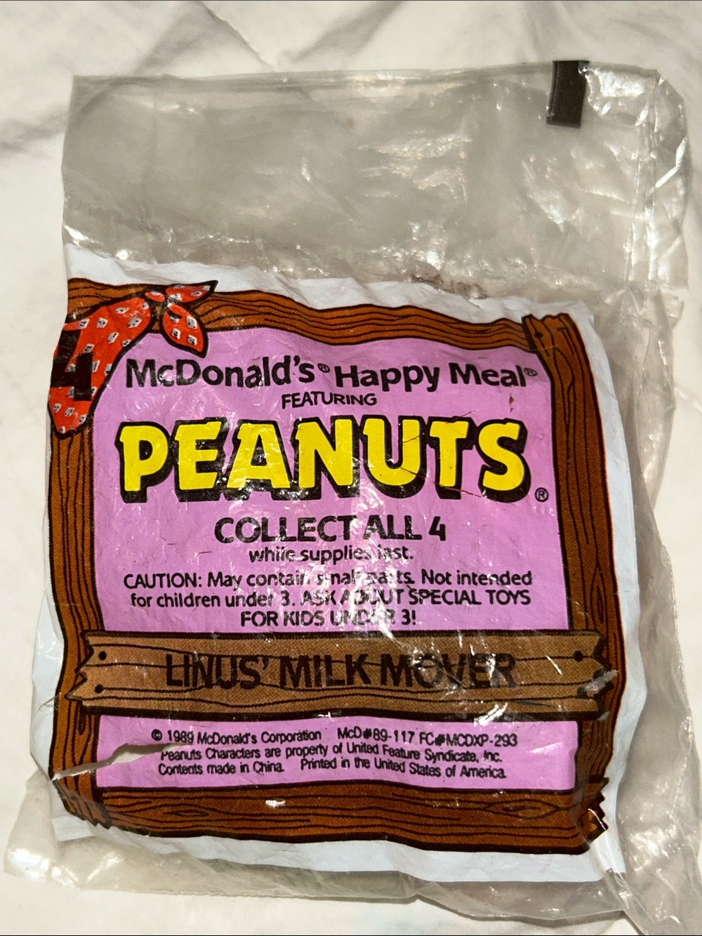 McDonald’s Happy Meal Toy - 1989 Peanuts Linus Milk Mover